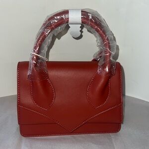 Elegant Burgundy/wine color Vegan Leather mini Handbag.